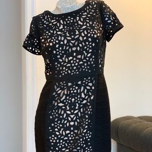 Maeve Laser Cut Basalt Sheath Dress